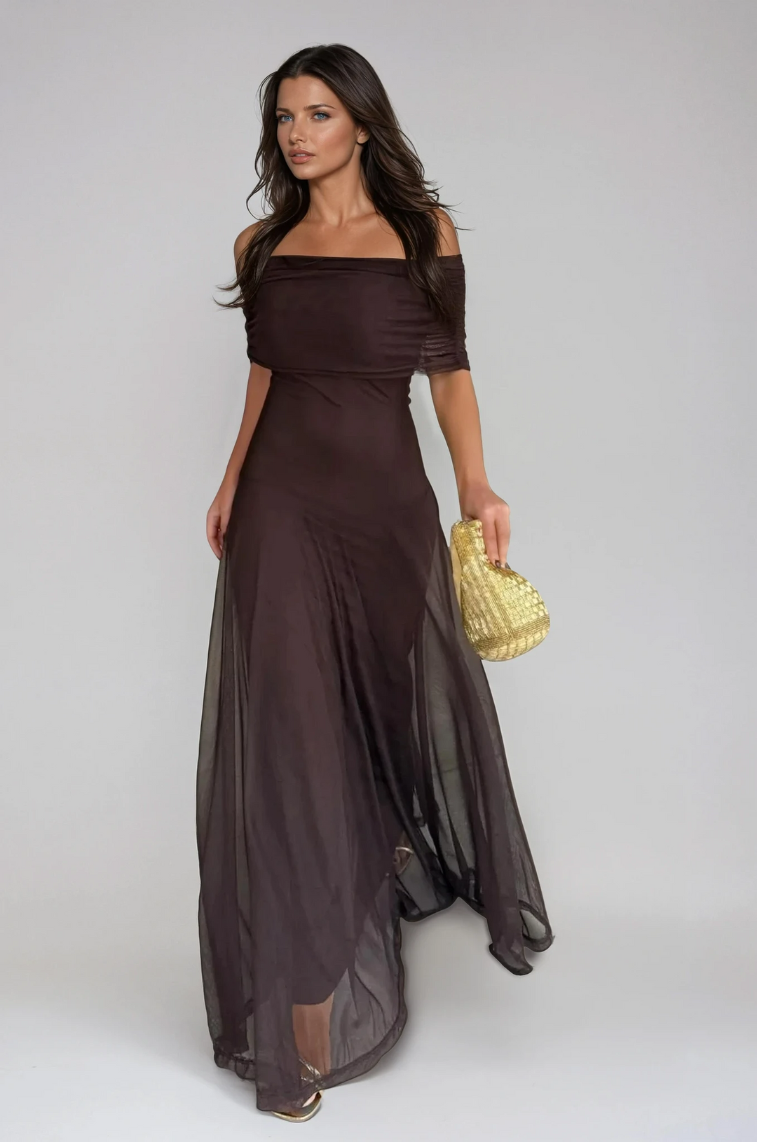 mesh wedding guest dress Tara Size:L/40 Moonlit Kiss Cream Satin week402026 Strapless neckline across the